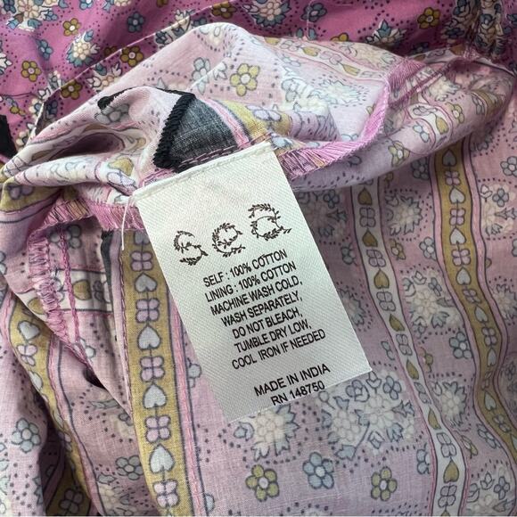 Sea NY Perry Border One Shoulder Floral Dress Lilac Puff Sleeve Midi Sz XS - Picture 8 of 10